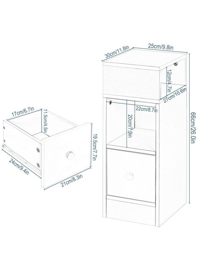 MODERN HOME Wooden Nightstand – Modern Bedside Table with Drawer for Bedroom Storage.  - Image 4