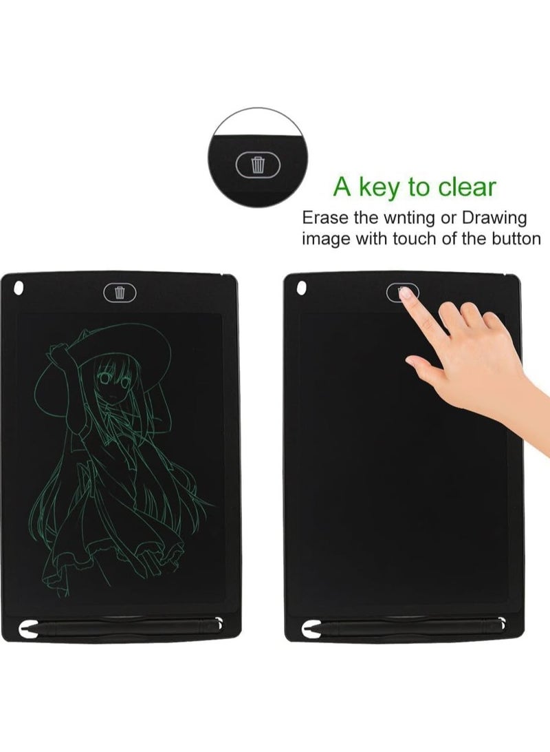 مخطوطات تابلت كتابة LCD مقاس 8.5 بوصة، لوحة رسومات الشعار المبتكرة قابلة للمسح وإعادة الاستخدام للكتابة والرسم، ألعاب تعليمية للأطفال للأولاد والبنات (أبيض) - Image 2