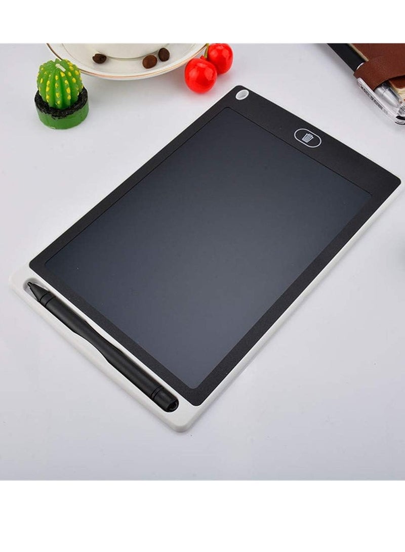 مخطوطات تابلت كتابة LCD مقاس 8.5 بوصة، لوحة رسومات الشعار المبتكرة قابلة للمسح وإعادة الاستخدام للكتابة والرسم، ألعاب تعليمية للأطفال للأولاد والبنات (أبيض) - Image 3