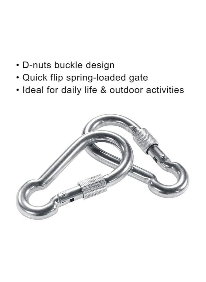 PROND Locking Carabiners, Heavy Duty Carabiner, 316 Stainless Steel Screw Lock Carabiner Hooks, 2.7inch (2PCS - 316 Stainless Steel)  - Image 2