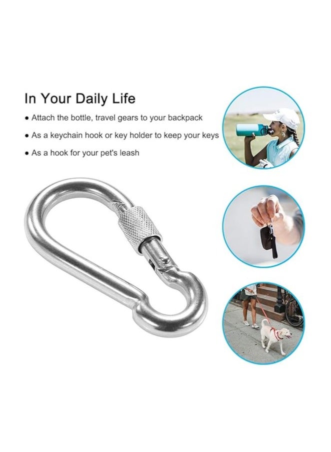 PROND Locking Carabiners, Heavy Duty Carabiner, 316 Stainless Steel Screw Lock Carabiner Hooks, 2.7inch (2PCS - 316 Stainless Steel)  - Image 4