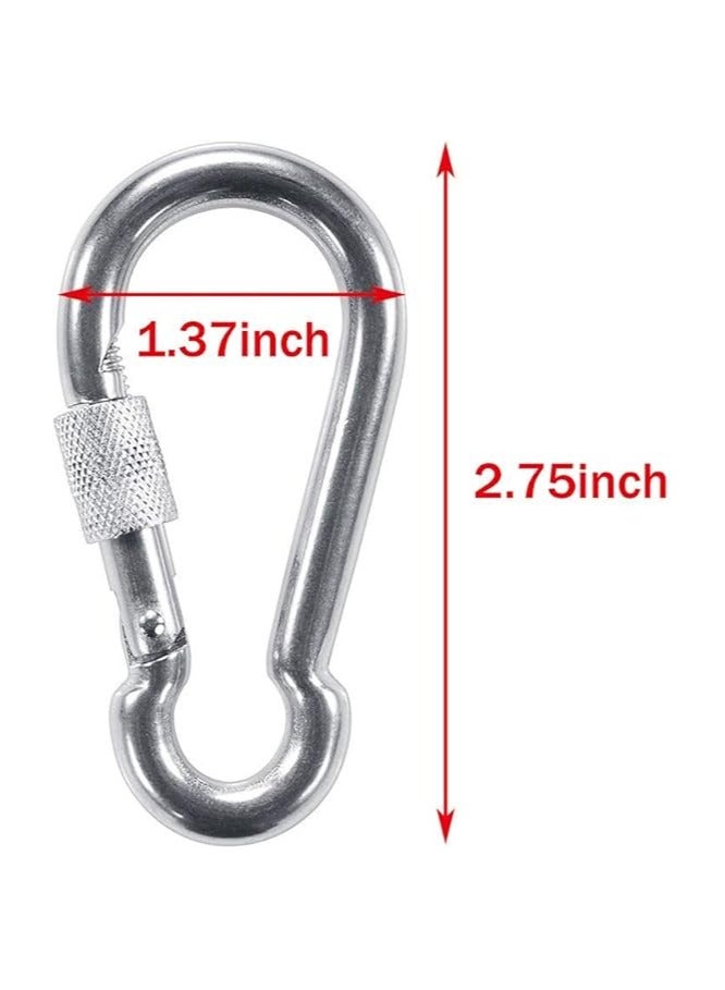PROND Locking Carabiners, Heavy Duty Carabiner, 316 Stainless Steel Screw Lock Carabiner Hooks, 2.7inch (2PCS - 316 Stainless Steel)  - Image 5