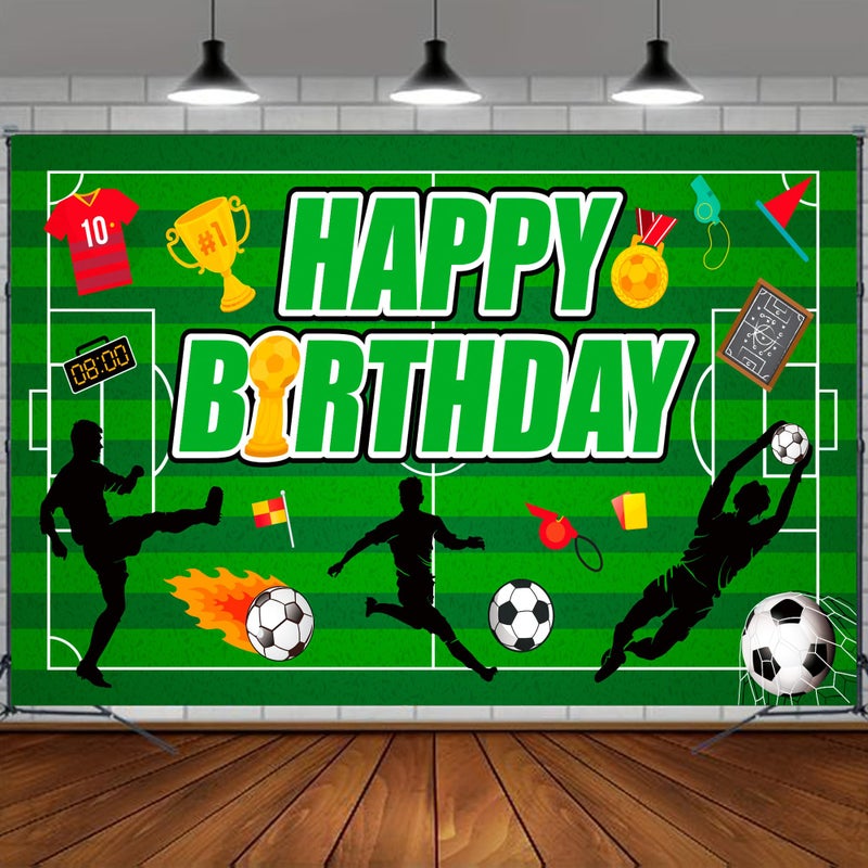 MANGO 180x110cm Soccer Birthday Backdrop 71x43 Sport Party Background Birthday Decoration Supplies Banner Backdrop for Soccer Party Decorations - Image 1