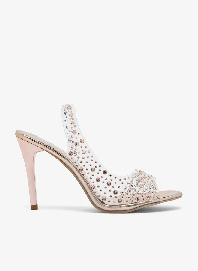 Ginger Rhinestone Diamonte Embellished High Heel Stiletto Sandals