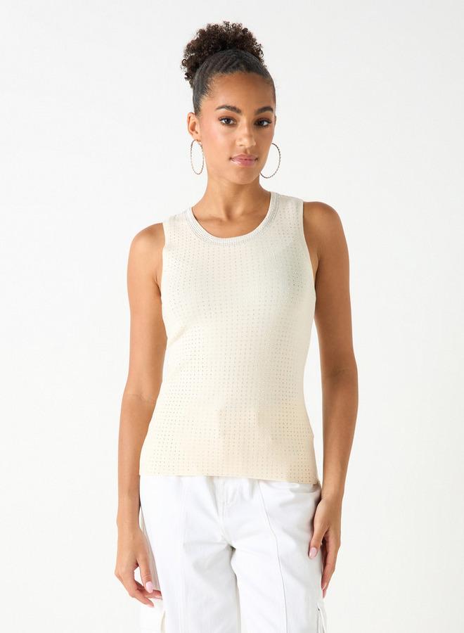 تواكستريمز بلوزة مزيّنة دون أكمام بياقة مستديرة من تو إكستريمز - Image 1