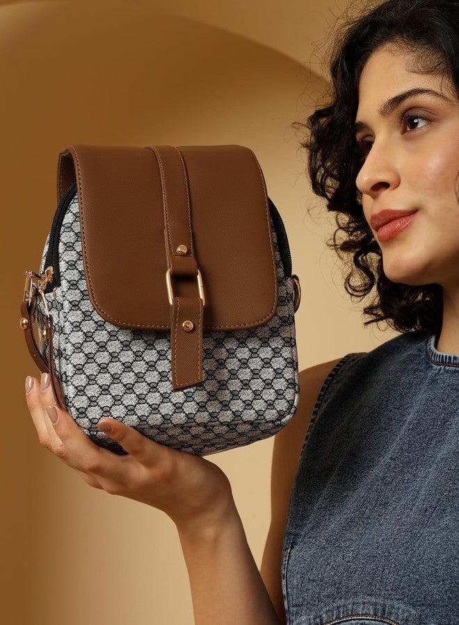 ENSAC حقيبة كتف كروسبودي أنيقة من إنساك للنساء، حقيبة كتف مطبوعة أنيقة مزودة بغطاء بإبزيم وحزام قابل للتعديل، حقيبة كاجوال، حقيبة مكتب وحقيبة سفر للنساء - Image 5