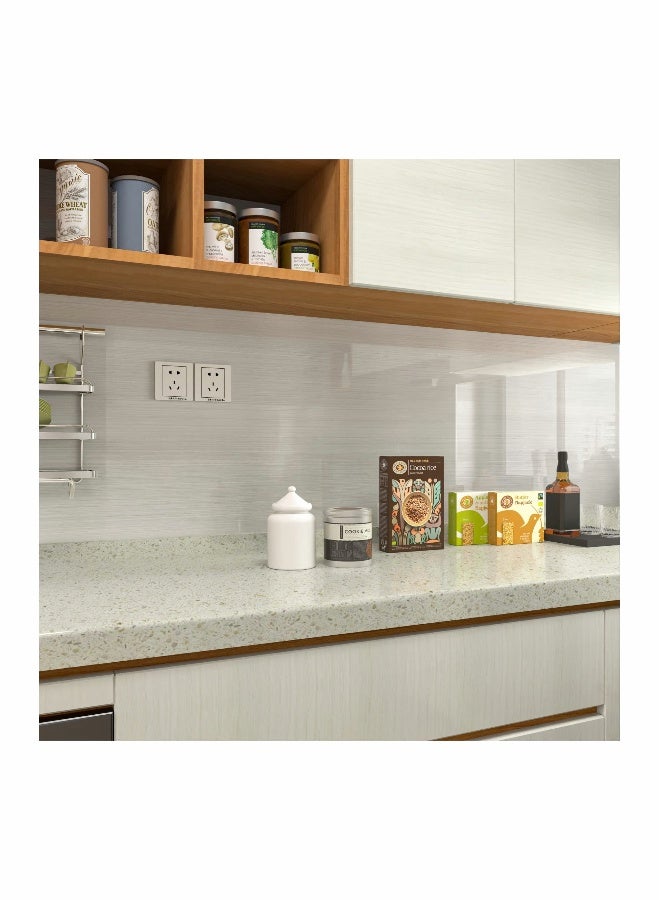 ورق جدران فضي قابل للإزالة واللصق، ورق لاصق فضي معدني، ورق جدران بمظهر معدن الفضة، ورق جداري من الفولاذ المقاوم للصدأ ذاتي اللصق، أدوات تزيين خزائن دو-it-yourself. - Image 3