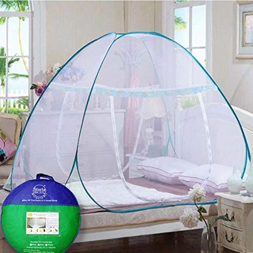 Sterling Mosquito Net for Bed King Size, Double Bed Mosquito net, Machardani for Double Bed, Mosquito net Queen Size Bed, Foldable Mosquito Net Blue. - Image 1