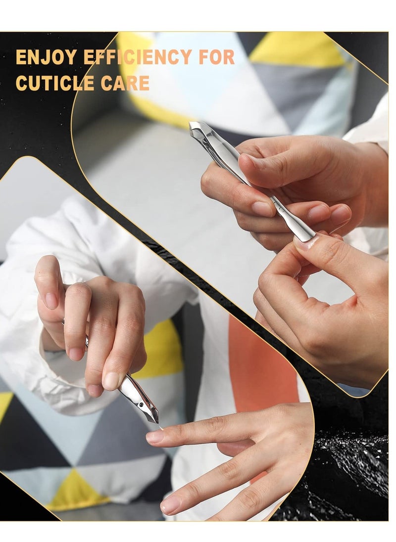 Excefore - Mini Cuticle Trimmer, Slim Cuticle Clipper with Pusher, Precise Pointed Tip Cuticle Clipper, Suitable for Fingernails and Toenails - Image 1