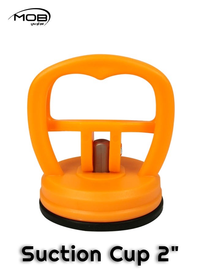 MOB Glass Suction Cup Lifter 2" Glass Carrying Single Handle Dent Puller Handle Vacuum Lifter Glass/Tile/Steel 1 Pcs - Orange - Image 1