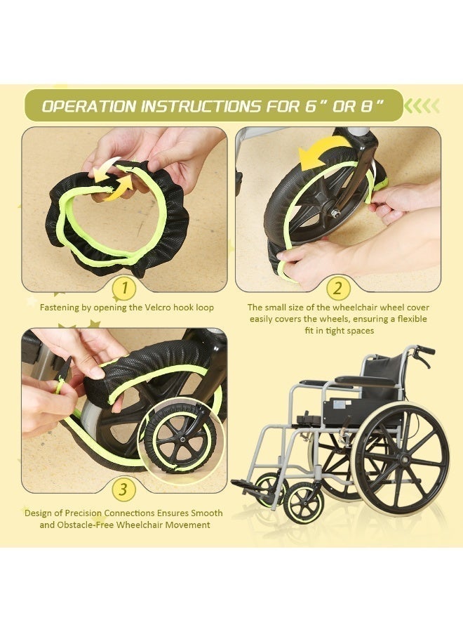 Ehucon PVC Wheelchair Wheel Covers -Durable Floor Protectors-10-Second Installation,Noise-Free & Waterproof,Zero Scratches on Wood/Marble,All-Weather Design - Image 5