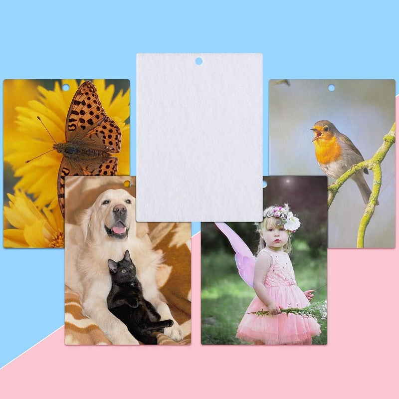 20PCS Sublimation Air Freshener Blanks Felt Sheets with Elastic Rope for Car, Home, Bathroom DIY Hanging Scented Car Fresheners & Decor, Air Freshener Blanks for Sublimation with 20 Pieces Bags - Image 4