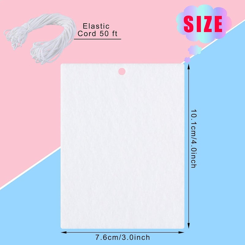 20PCS Sublimation Air Freshener Blanks Felt Sheets with Elastic Rope for Car, Home, Bathroom DIY Hanging Scented Car Fresheners & Decor, Air Freshener Blanks for Sublimation with 20 Pieces Bags - Image 2