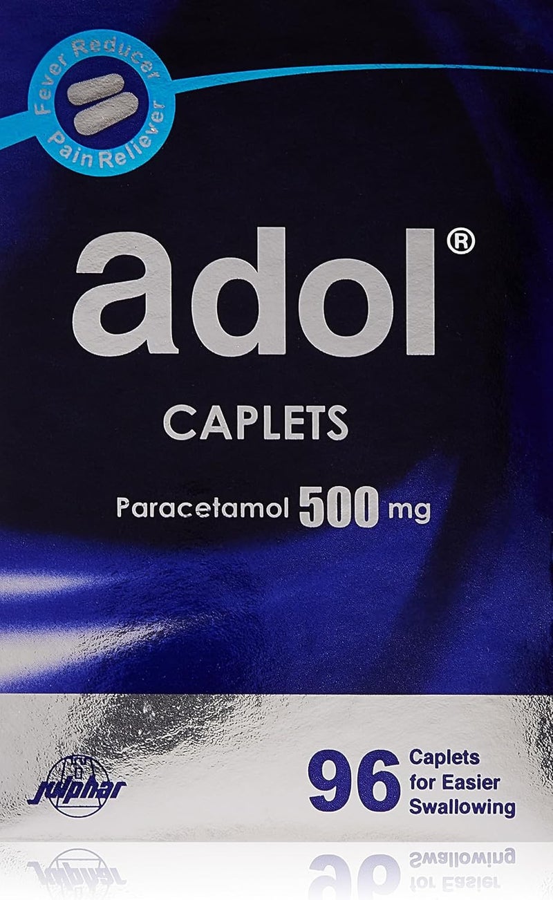 Adol Paracetamol 500mg Caplets - 96 Count - Image 1