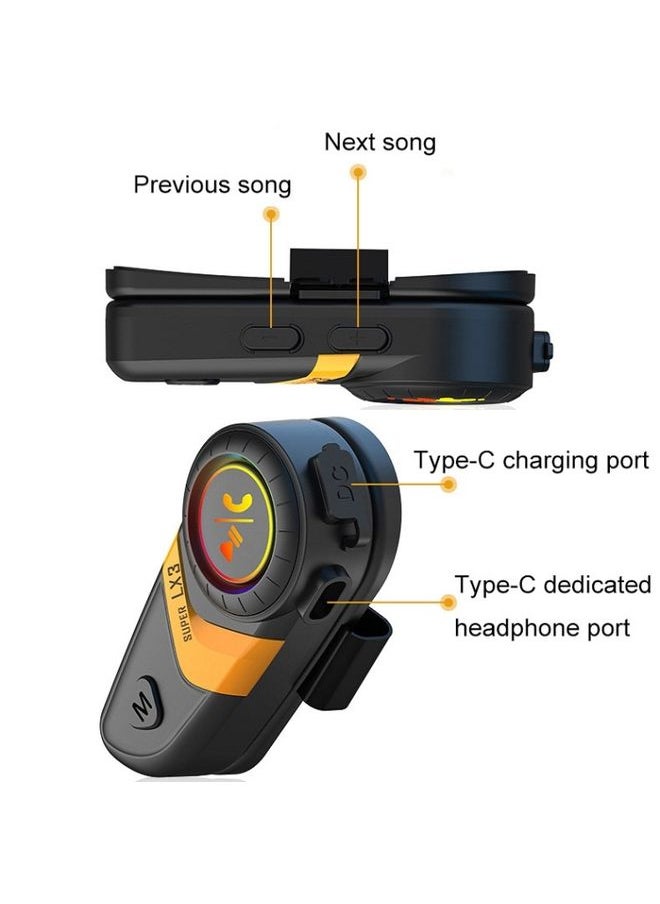 Generic - Motorcycle Helmet Call Music Navigation Bluetooth Headset, Color: Red(Hard Pipe Microphone) - Image 1