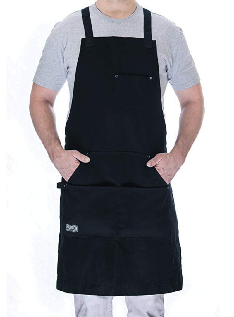 Hudson Durable Goods - Professional Grade Chef Apron - Navy - 100% Cotton - Image 1
