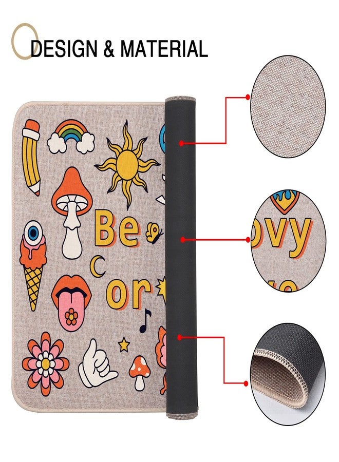 YOUWOUS سجادة باب YOUWOUS Be Groovy or Leave مقاس 17x29 بوصة، سجادة ترحيب مرحة بنمط ريفي، سجادة أرضية داخلية وخارجية لتزيين المنزل - Image 3
