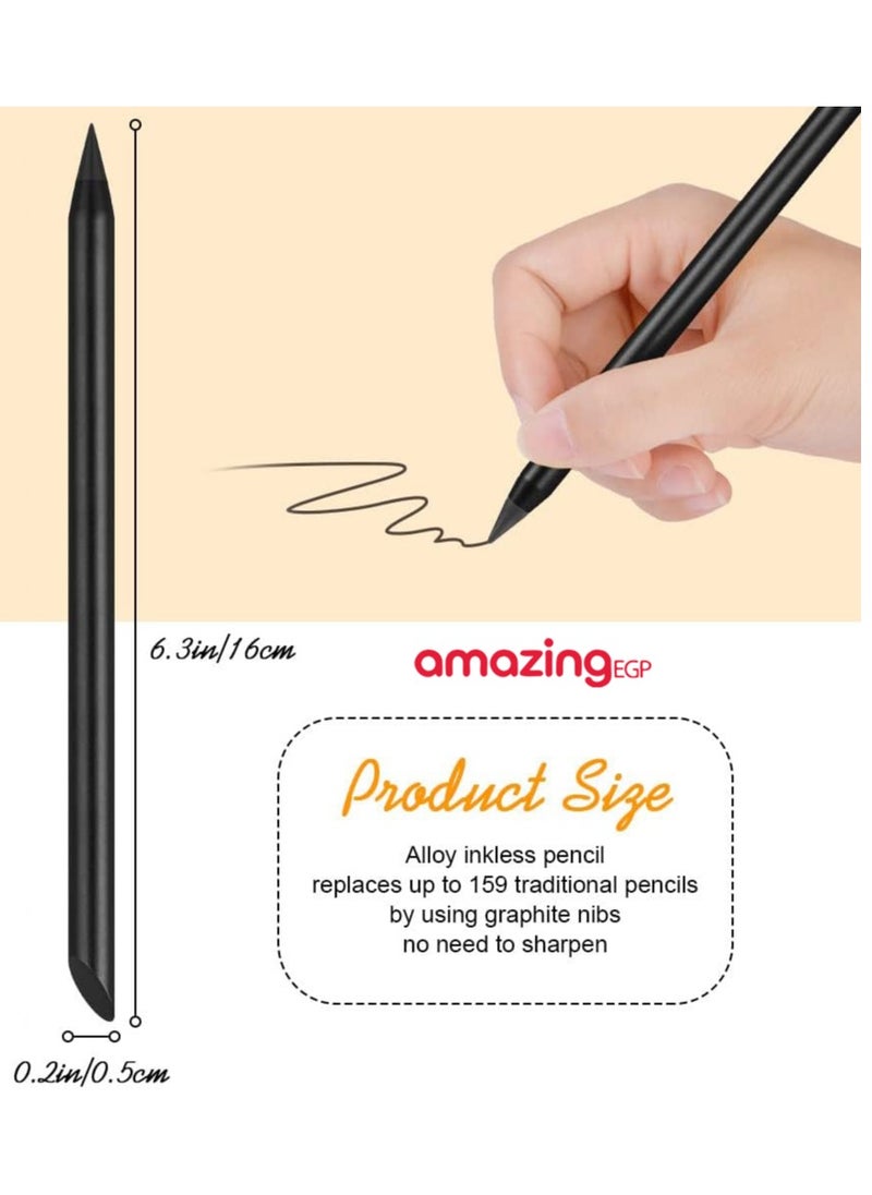 amazing.EGP - Infinity Reusable Metal Pencil Long Lasting, Stylish Metal Pencils for Art Drawing and Sketching Erasable Infinity Graphite Metal Pencil - Black - Image 1
