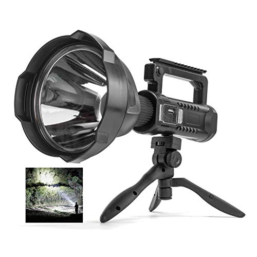 BERCOL Rechargeable Spotlight, Super Bright 200000 Lumens Led Spot Lights Flashlight 8000 mAh Large Handheld Searchlight Long Lasting for Outdoor Hunting Boating Camping - Image 1