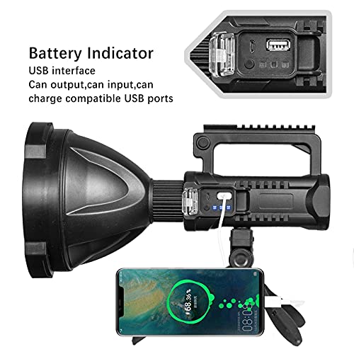 BERCOL Rechargeable Spotlight, Super Bright 200000 Lumens Led Spot Lights Flashlight 8000 mAh Large Handheld Searchlight Long Lasting for Outdoor Hunting Boating Camping - Image 3