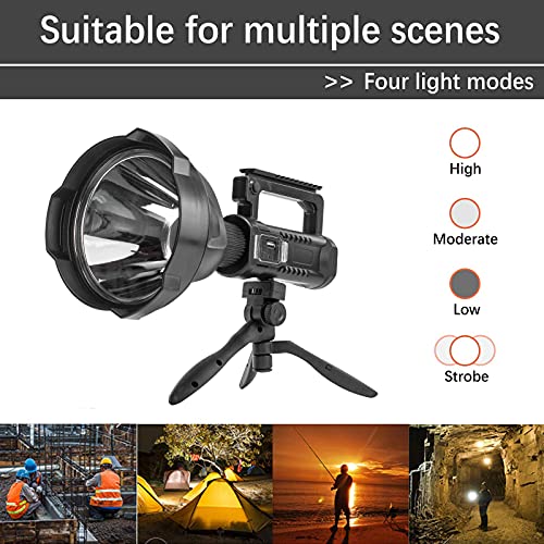 BERCOL Rechargeable Spotlight, Super Bright 200000 Lumens Led Spot Lights Flashlight 8000 mAh Large Handheld Searchlight Long Lasting for Outdoor Hunting Boating Camping - Image 4