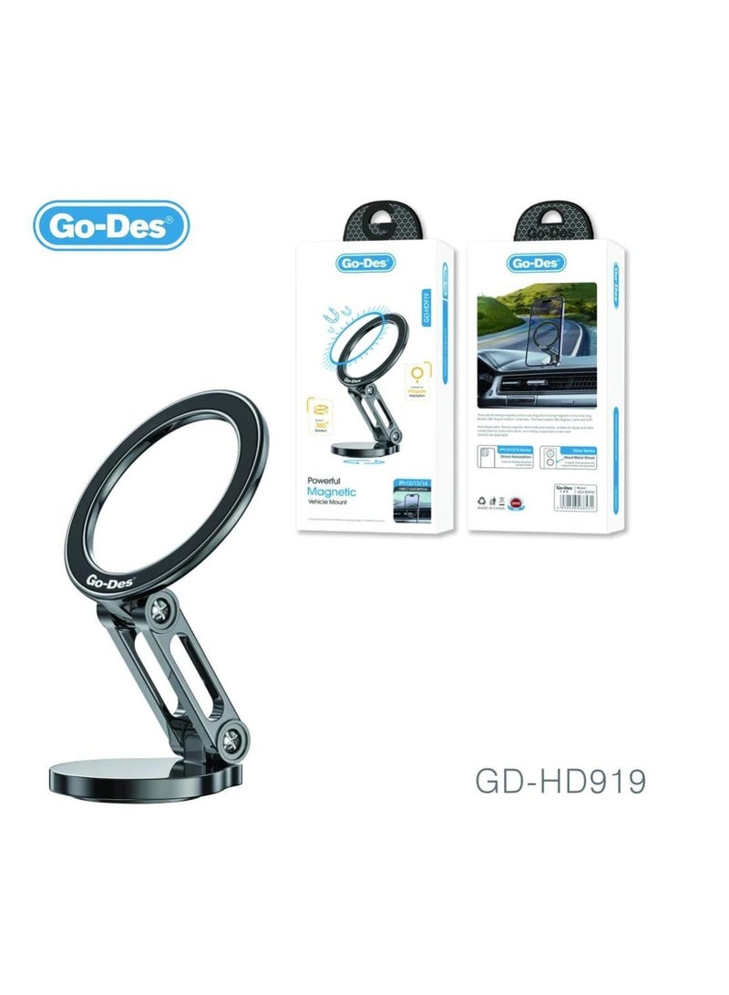 GO-DES Universal  Magnetic Bracket Aluminum Alloy Foldable Desktop  Cell Phone Stand Holder