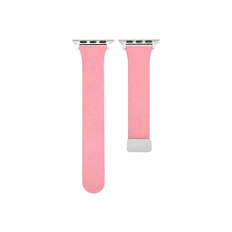 erorex Sheepskin Texture Magnetic Folding Buckle Watch Band For Apple Watch 7 41Mm(Pink) - Image 1