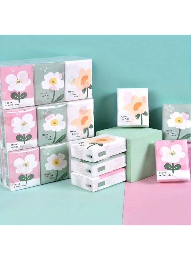 مناديل الزهور اللطيفة 3 عبوات - مناديل ناعمة صغيرة محمولة للسفر والمنزل والمكتب - Image 2