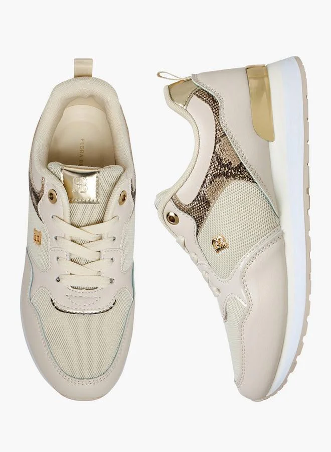 Flora Bella By Shoexpress Flora Bella Panelled Lace-Up Sneakers With Pull Tab