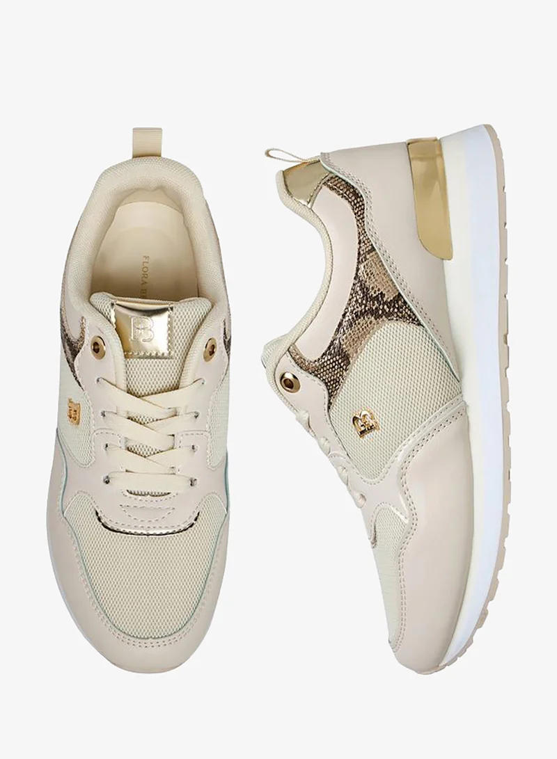 Flora Bella By Shoexpress Flora Bella Panelled Lace-Up Sneakers With Pull Tab