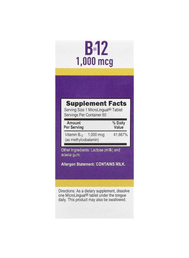 Superior Source, Methylcobalamin B-12, 1,000 mcg, 60 MicroLingual® Instant Dissolve Tablets - Image 2