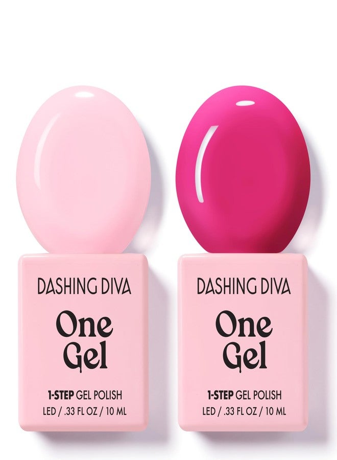 Dashing Diva One Gel Color Duo - Pinks - Attitude & Solo - 3-in-1 Base Coat, Nail Color & Top Coat - Gel Nail Polish Set - Contains 2 Colors - Image 1