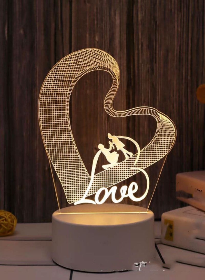 Loquat Creative 3D Nightlight Various Holiday Gifts USB Acrylic LED Ambience Sleeping Bedside Lamp 16 Kinds Of Color Touch Keys 