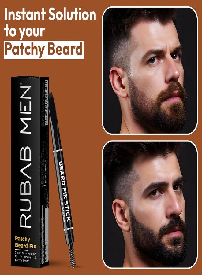 RUBAB MEN Beard Pencil Filler for Patchy Beard & Moustache Quick Fix | Get Thicker & Dense Beard Look | Sweat & Water Proof | Easy to Use Colour Pen & Brush for Black Touch Up | No More Growth Oils Waits - Image 4