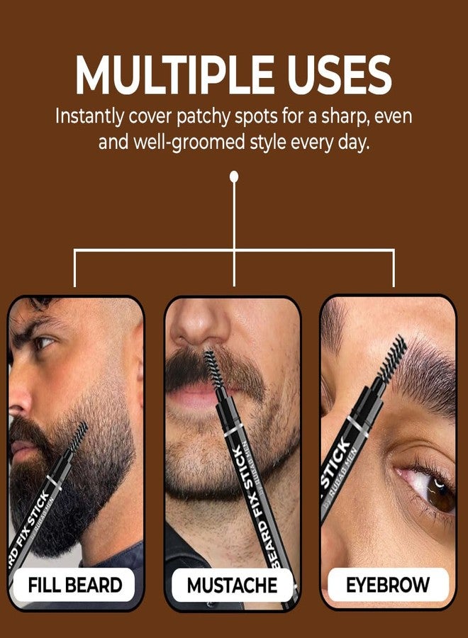 RUBAB MEN Beard Pencil Filler for Patchy Beard & Moustache Quick Fix | Get Thicker & Dense Beard Look | Sweat & Water Proof | Easy to Use Colour Pen & Brush for Black Touch Up | No More Growth Oils Waits - Image 2