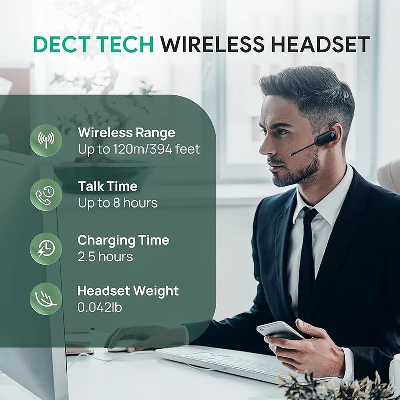 WH67 UC DECT Wireless Headset | Unified Communications, Convertible Wearing Style, (Specific features not detailed in input but assumed compatible with previous WH63 details for base) - Image 3