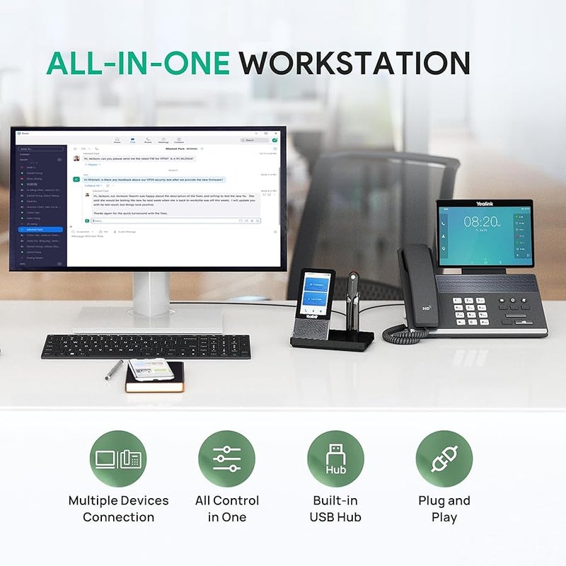 WH67 UC DECT Wireless Headset | Unified Communications, Convertible Wearing Style, (Specific features not detailed in input but assumed compatible with previous WH63 details for base) - Image 2