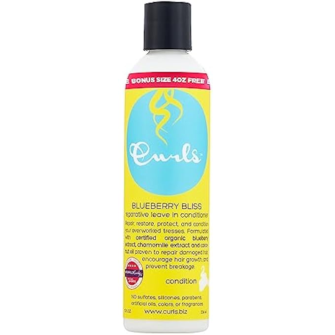 Curls BLUEBERRY BLISS REPARATIVE LEAVE IN CONDITIONER - 12 OZ, HELPS REPAIR DAMAGE AND PREVENT BREAKAGE, CONDITIONER FOR CURLY HAIR, WAVY, AND COILY HAIR TYPES - Image 1