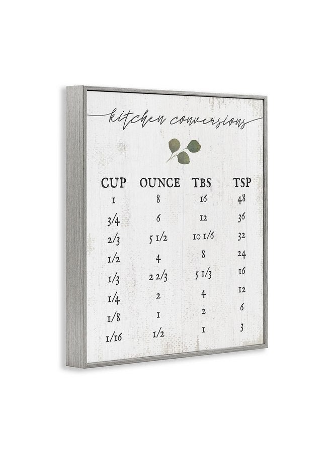 Stupell Industries Kitchen Conversion Chart Neutral Word, Design by Artist Daphne Polselli Wall Art, 11x14, Grey Framed - Image 3