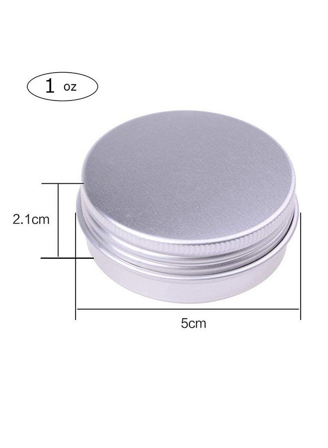 Marsheepy 30 Ml（1 Oz） 24 Pack Silver Aluminum Round Lip Balm Tin Storage Jar Containers With Screw Cap For Lip Balm Cosmetic Candles - Image 2