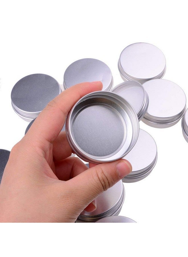 Marsheepy 30 Ml（1 Oz） 24 Pack Silver Aluminum Round Lip Balm Tin Storage Jar Containers With Screw Cap For Lip Balm Cosmetic Candles - Image 3