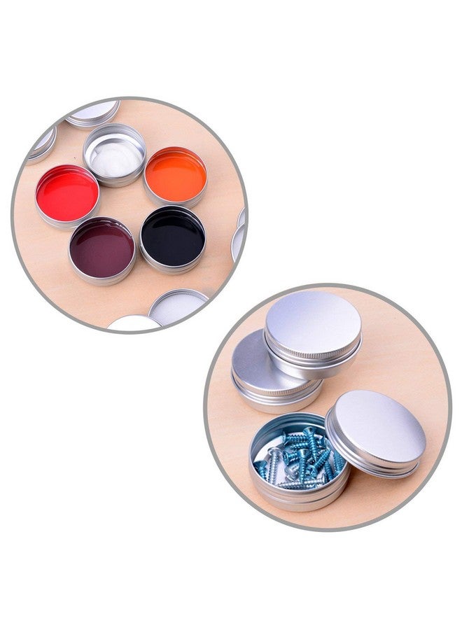 Marsheepy 30 Ml（1 Oz） 24 Pack Silver Aluminum Round Lip Balm Tin Storage Jar Containers With Screw Cap For Lip Balm Cosmetic Candles - Image 4