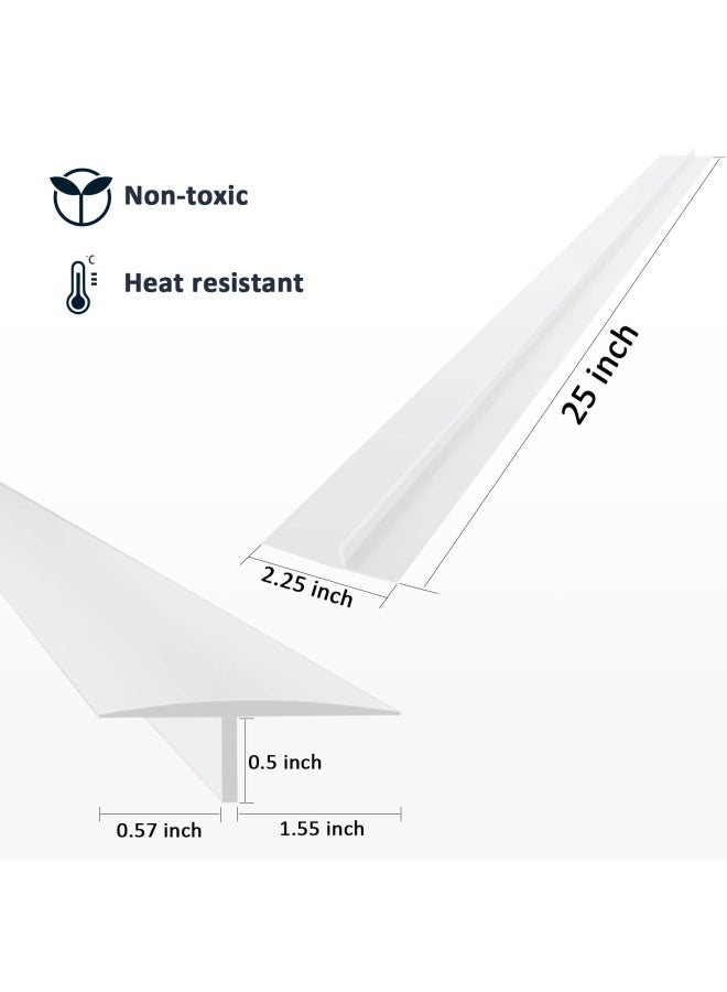 ddLUCK غطاء فراغ الموقد من السيليكون 2 عبوة بطول 25 بوصة لملء الفجوات بين الموقد والأجهزة المطبخية - Image 4