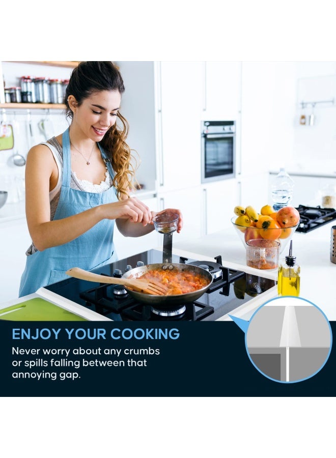 ddLUCK غطاء فراغ الموقد من السيليكون 2 عبوة بطول 25 بوصة لملء الفجوات بين الموقد والأجهزة المطبخية - Image 2