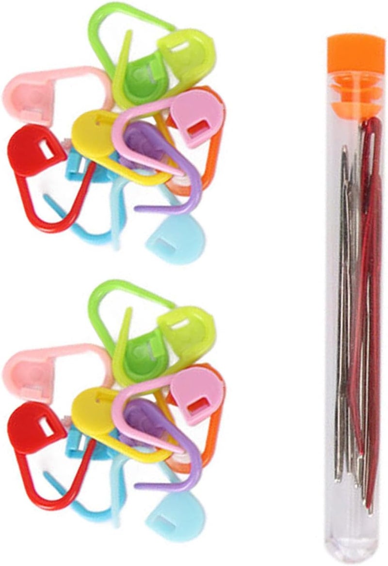 مجموعة من 5 خيوط كروشيه ضخمة، إبر كروشيه كبيرة بمقبض مريح، متوفرة بأحجام متنوعة لنسج قمصان، سجاد، وأوشحة، تشمل علامات للغرز وحقيبة تخزين - Image 3