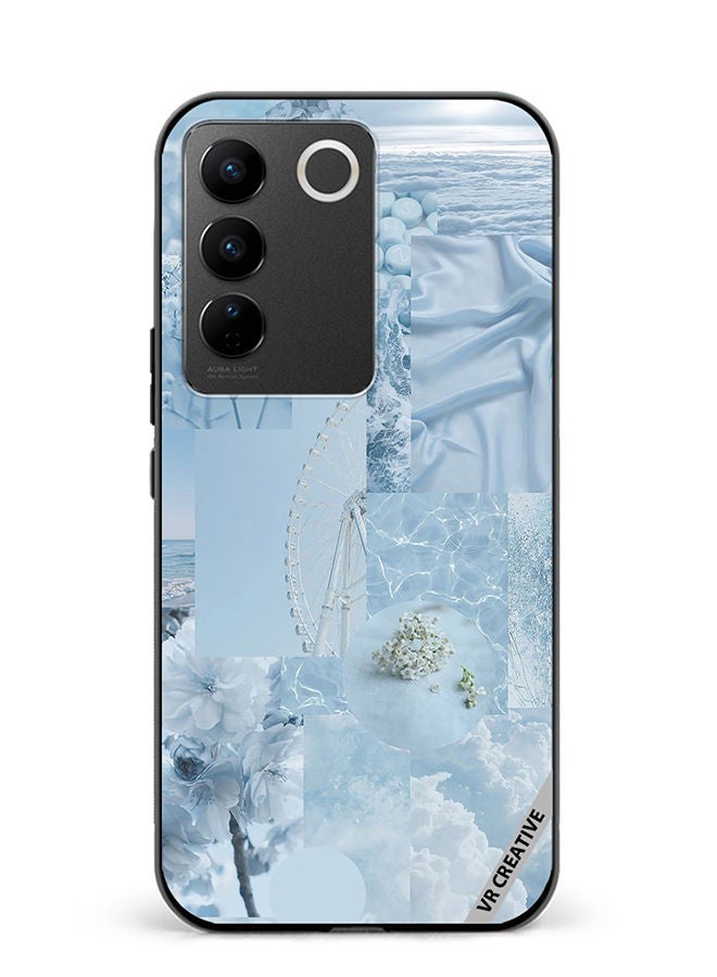 VR CREATIVE Protective Case Cover For Vivo V27e Light Blue College Design  Multicolour - Image 1
