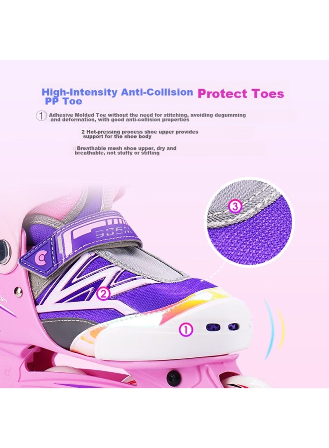 M-cro Micro Inline Skates For Boys And Girls, Roller Skating Sports Roller Skates, 906m Pink Set, Size M - Image 4