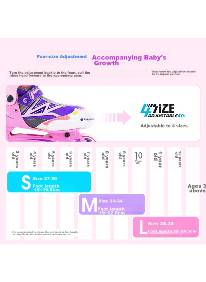 M-cro Micro Inline Skates For Boys And Girls, Roller Skating Sports Roller Skates, 906m Pink Set, Size M - Image 1