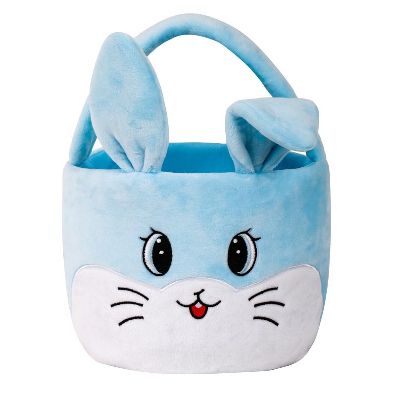 Wepop Easter Egg Baskets for Kids Bunny Basket with Folded Ears Easter Bag Buckets Hunting Gifts for Boys and Girls - Image 1