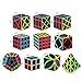Roxenda Speed Cube Set of 10 2x2 3x3 4x4 Skew Ivy Axis Fisher Megaminx Pyramid and Windmill Carbon Fiber Sticker Magic Collection Educational Toys for Children and Adults - Image 4